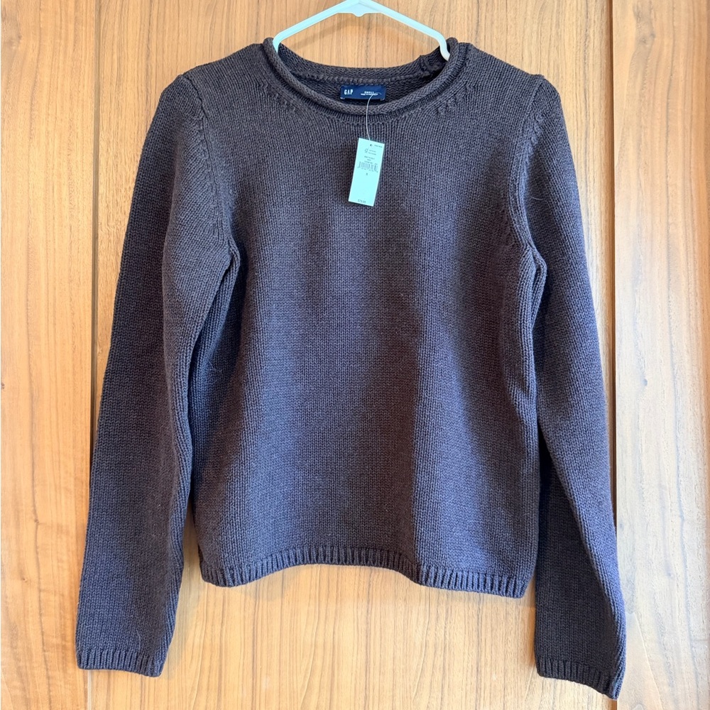 GAP Women's Dark Brown Crewneck Sweater